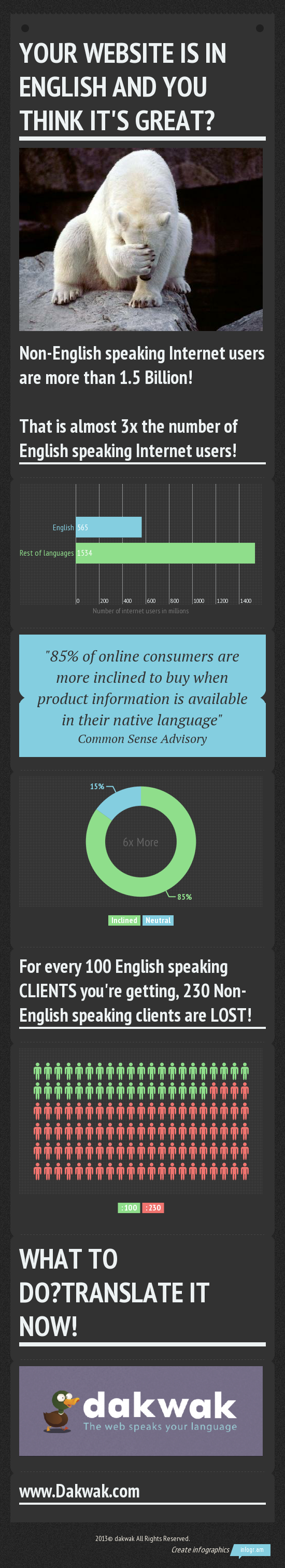 English is not enough! Website Translation, Infographic